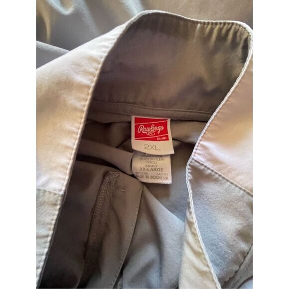 Rawlings Mens Colorblock Mock Neck Half Zip Windbreaker Jacket Gray Size 2XL - Picture 10 of 12